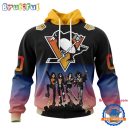 NHL Pittsburgh Penguins X KISS Band Special Hockey Team Music Design Unisex Hoodie