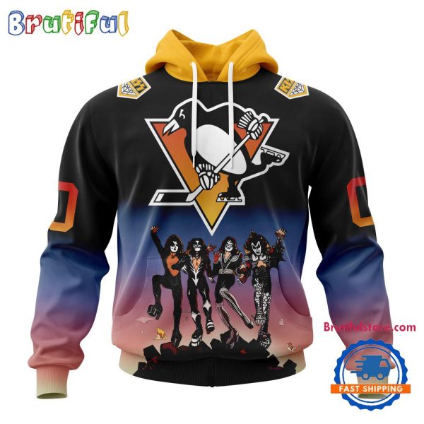 NHL Pittsburgh Penguins X KISS Band Special Hockey Team Music Design Unisex Hoodie