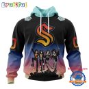NHL Seattle Kraken X KISS Band Special Hockey Team Music Design Unisex Hoodie