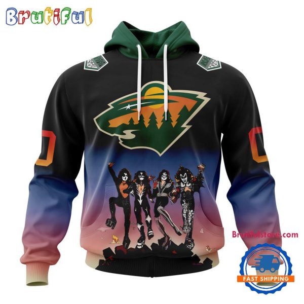 NHL Minnesota Wild X KISS Band Special Hockey Team Music Design Unisex Hoodie