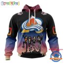 NHL Colorado Avalanche X KISS Band Special Hockey Team Music Design Unisex Hoodie