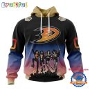 NHL Anaheim Ducks X KISS Band Special Hockey Team Music Design Unisex Hoodie