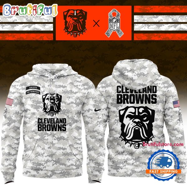 Cleveland Browns Arctic Camo 2024 Salute to Service Club Hoodie