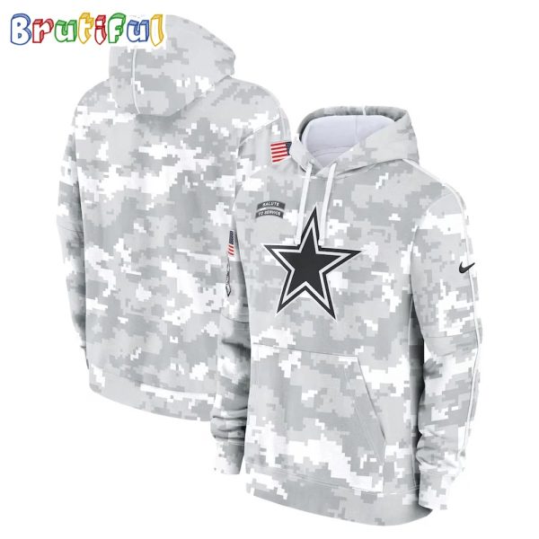 Dallas Cowboys 2024 NFL Salute to Service Club Arctic Camo Hoodie