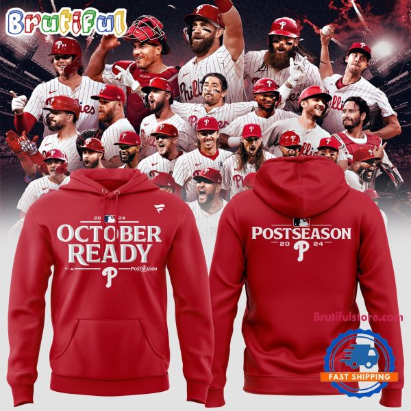 Philadelphia Phillies Special 2024 October Ready MLB Postseason Locker Room Red Hoodie