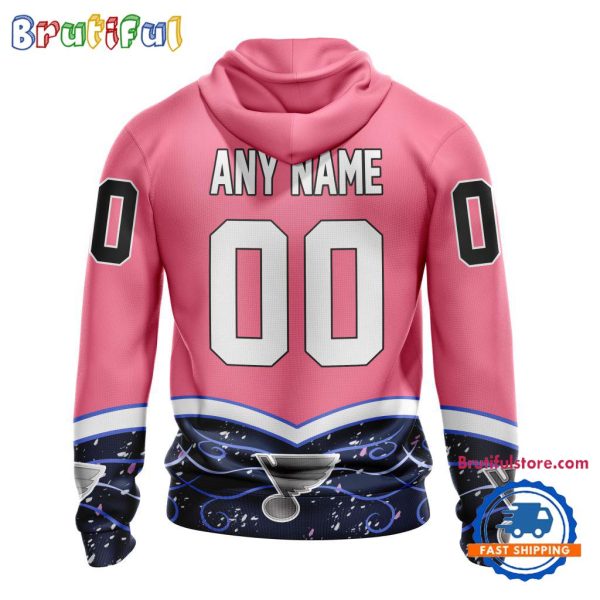 NHL St. Louis Blues Specialized Hockey Fights Cancer Hoodie - Image 2