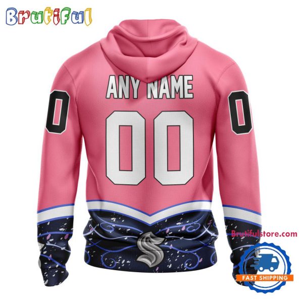 NHL Seattle Kraken Specialized Hockey Fights Cancer Hoodie - Image 2