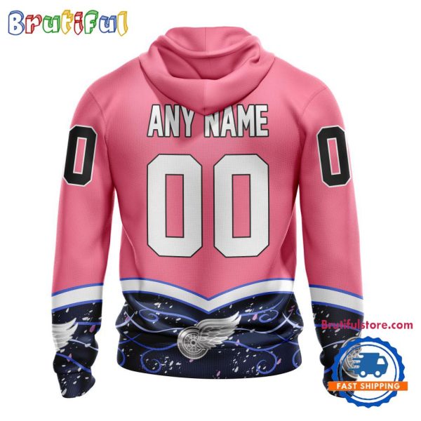 NHL Detroit Red Wings Specialized Hockey Fights Cancer Hoodie - Image 2