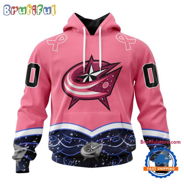 NHL Columbus Blue Jackets Specialized Hockey Fights Cancer Hoodie