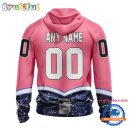NHL Boston Bruins Specialized Hockey Fights Cancer Hoodie