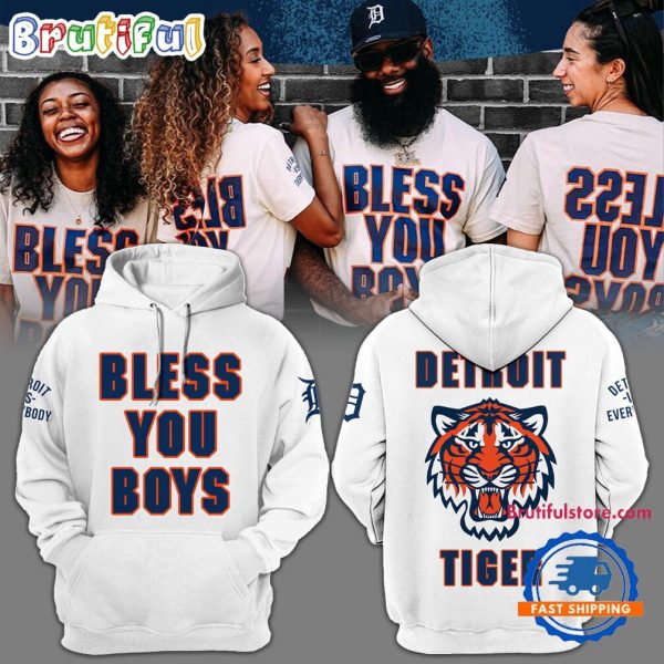 Detroit Tigers MLB 2024 Bless You Boys White Hoodie