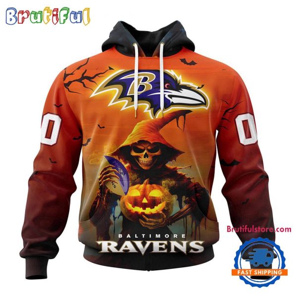 NFL Baltimore Ravens Ghost Witches Halloween Custom Hoodie