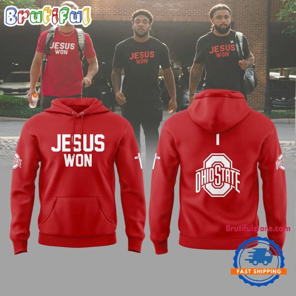 Ohio State Football Jesus Won All Over Print Hoodie