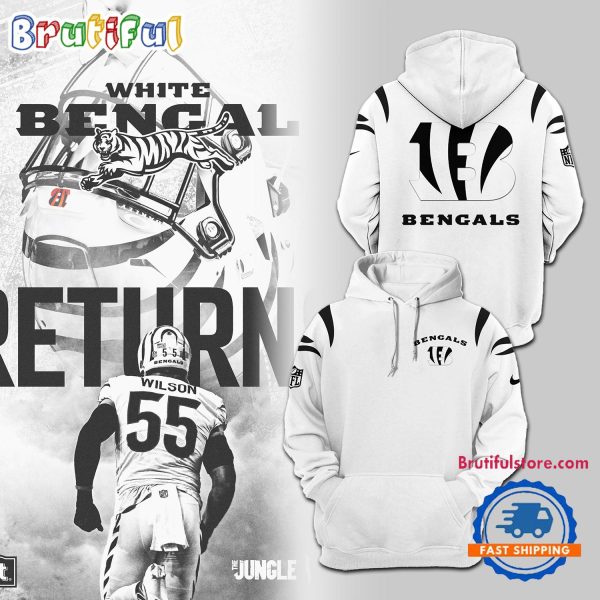 Cincinnati Bengals NFL 2024 White Bengals Hoodie