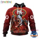 NFL San Francisco 49ers Horror Terrifier Ghoulish Valak Halloween Football Hoodie