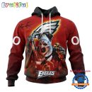 NFL Philadelphia Eagles Horror Terrifier Ghoulish Valak Halloween Football Hoodie