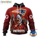 NFL New England Patriots Horror Terrifier Ghoulish Valak Halloween Football Hoodie