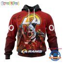 NFL Los Angeles Rams Horror Terrifier Ghoulish Valak Halloween Football Hoodie