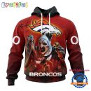 NFL Denver Broncos Horror Terrifier Ghoulish Valak Halloween Football Hoodie
