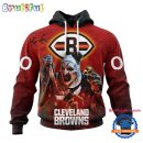 NFL Cleveland Browns Horror Terrifier Ghoulish Valak Halloween Football Hoodie