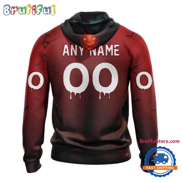 NFL Cleveland Browns Horror Terrifier Ghoulish Valak Halloween Football Hoodie - Image 2