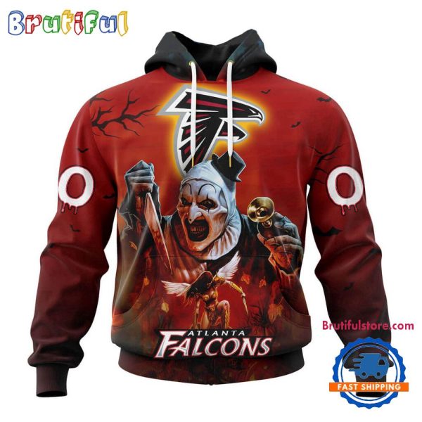 NFL Atlanta Falcons Horror Terrifier Ghoulish Valak Halloween Football Hoodie