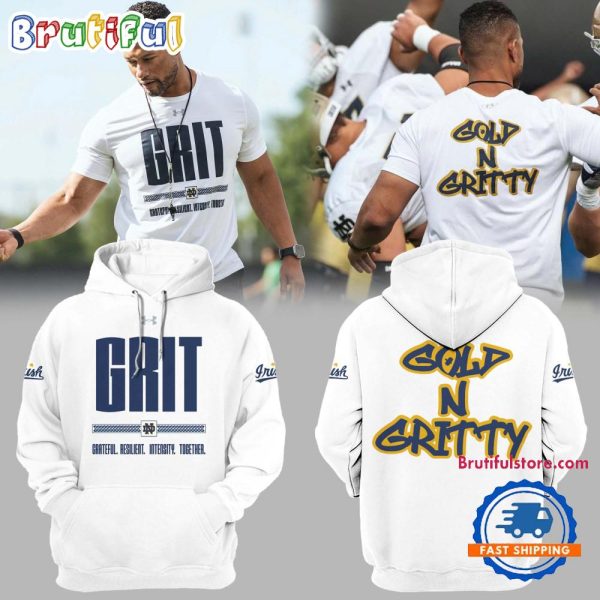 NCAA Notre Dame Fighting Irish Coach Marcus Freeman Gold N Gritty Hoodie