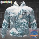 NFL Philadelphia Eagles Football Great Wave All Over Print Hoodie