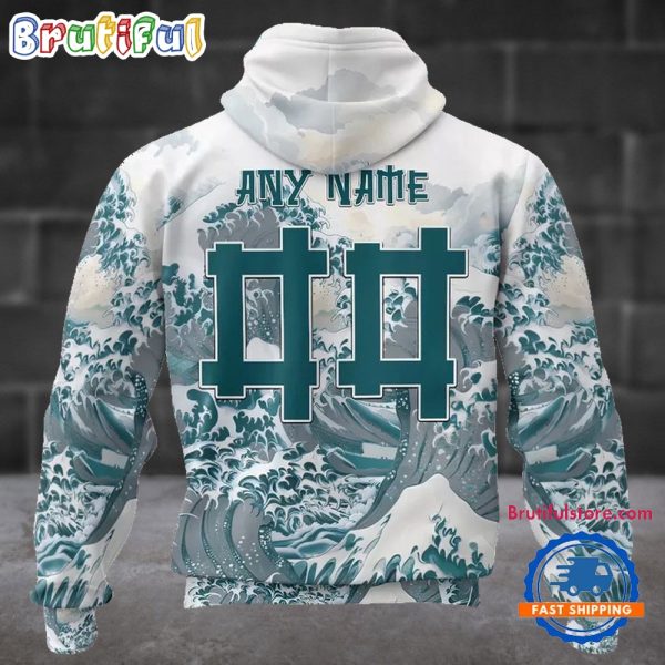 NFL Philadelphia Eagles Football Great Wave All Over Print Hoodie - Image 2