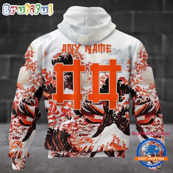 NFL Cleveland Browns Football Great Wave All Over Print Hoodie - Image 2