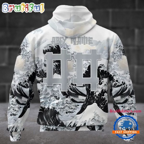NFL Las Vegas Raiders Football Great Wave All Over Print Hoodie - Image 2