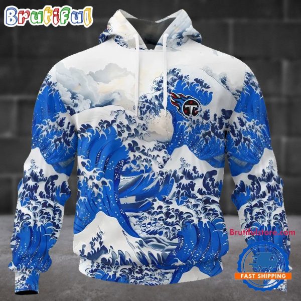 NFL Tennessee Titans Football Great Wave All Over Print Hoodie