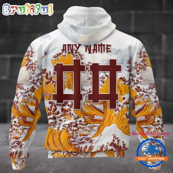 NFL Washington Commanders Football Great Wave All Over Print Hoodie - Image 2