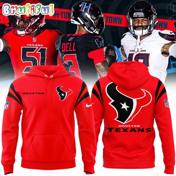 NFL Houston Texans Bold Battle Red 2024 Hoodie