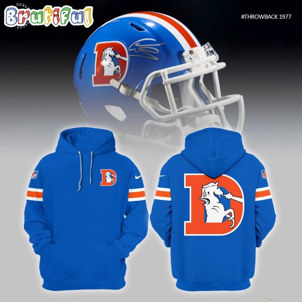 NFL Denver Broncos Throwback 1977 Navy Hoodie