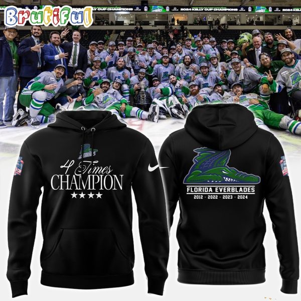 Florida Everblades 4Times Champions 3D Hoodie