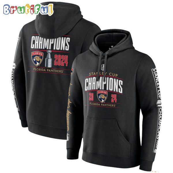 NHL Florida Panthers Fanatics 2024 Stanley Cup Champions Pinnacle Fleece Pullover Hoodie