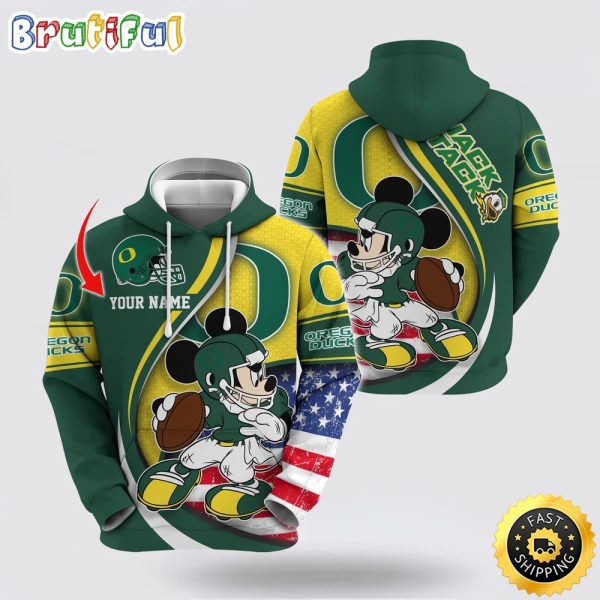 NCAA Oregon Ducks Hoodie Mickey Mouse 100 Year Anniversary