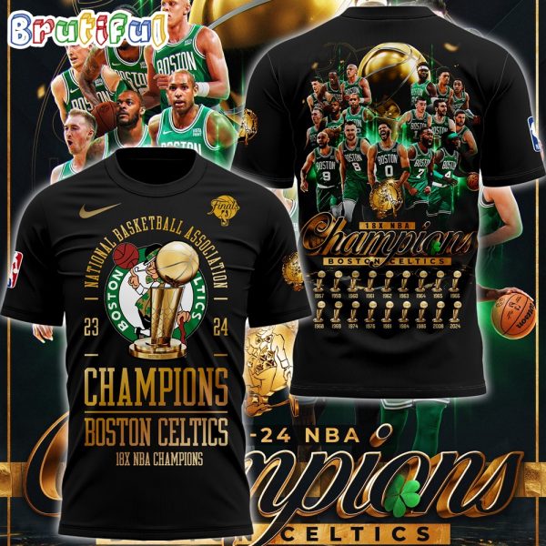 Boston Celtics 18-Time NBA Finals Champions Signature Black T-Shirt