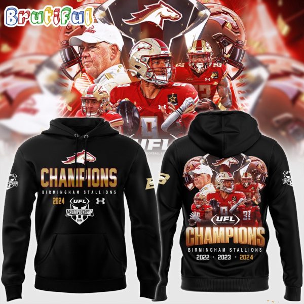 Birmingham Stallions Back To Back UFL Champions 2024 All Over Print Hoodie