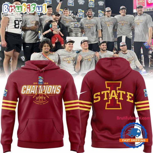 Iowa State Cyclones Football 2024 Pop Tarts Bowl Champions New Hoodie Shirt