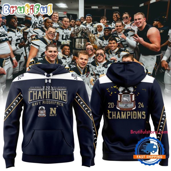 Navy Midshipmen 2024 CIC Trophy Champions Limited Edition Black Hoodie Shirt
