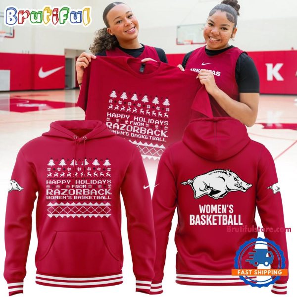 Arkansas Razorback Basetball 2024 Snow Tree Christmas Hoodie Shirt