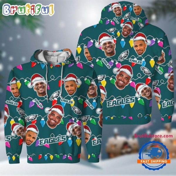 NFL Philadelphia Eagles Jalen Hurts Love For Life Football Team Merry Christmas Hoodie Shirt