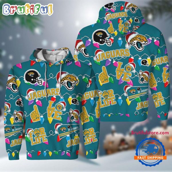 NFL Jacksonville Jaguars Love For Life Football Team Merry Christmas Hoodie Shirt