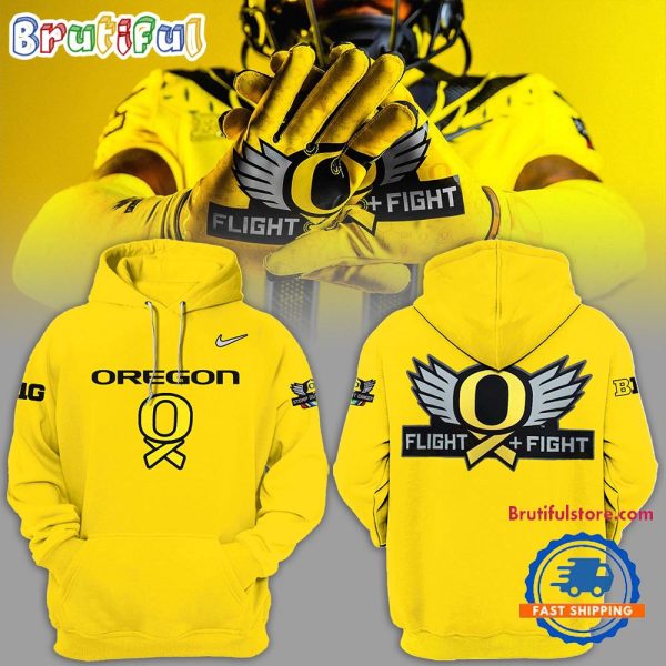 Oregon Ducks NCAA 2024 Big12 Stomp Out Cancer Yellow Hoodie Shirt