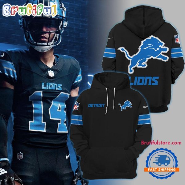 Detroit Lions Team 2024 Black Motor City Muscle Hoodie Shirt