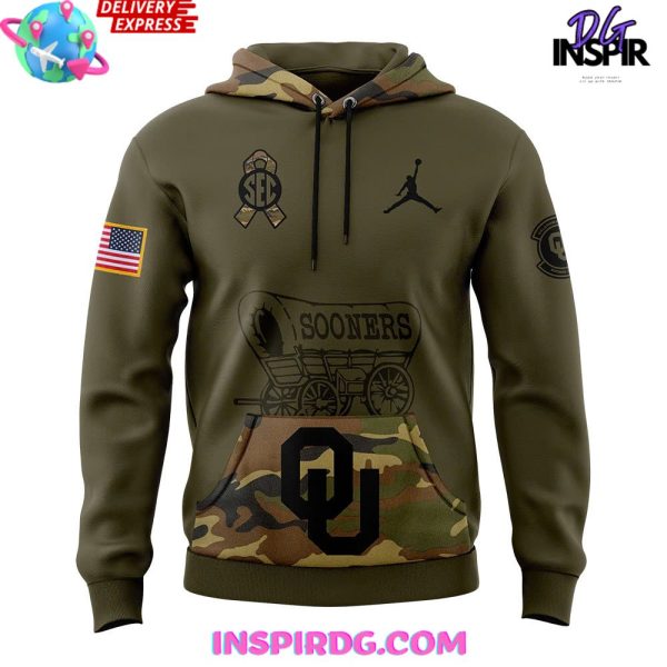 Oklahoma Sooners Salute to Service 2024 Camo Hoodie - Image 2