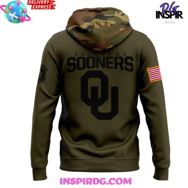 Oklahoma Sooners Salute to Service 2024 Camo Hoodie - Image 3