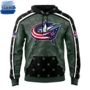 Columbus Blue Jackets Military Appreciation Night 2025 Camo Hoodie